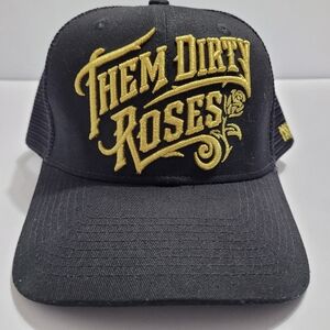 Them Dirty Roses Black Mesh- Back Trucker Hat/ Cap